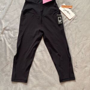 Gottex Inter-Luxe Leggings Capri Black EXTRA SMALL Peach Skin Collection